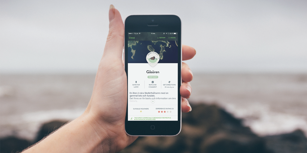 Mobilapp för att hitta och dela naturupplevelser
